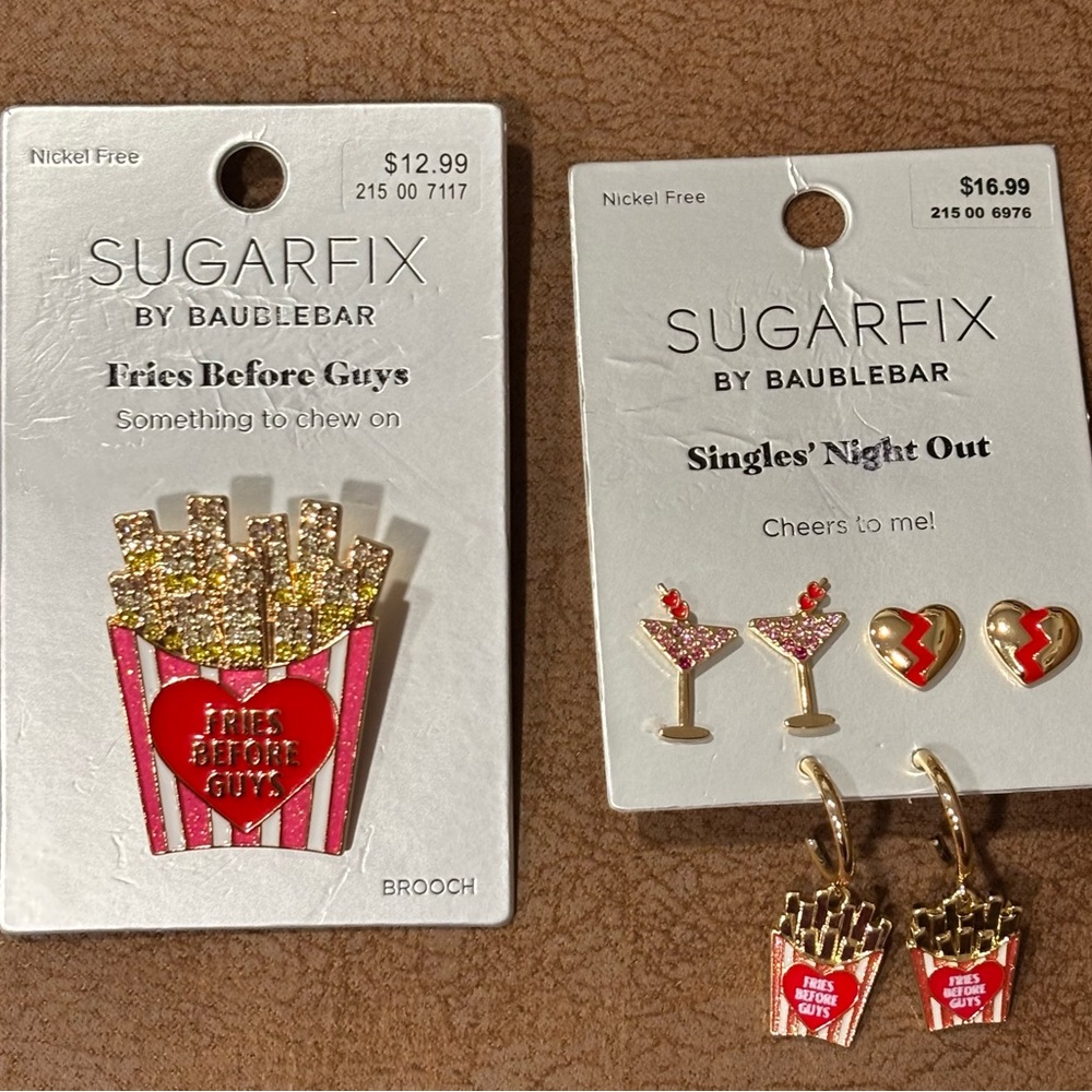 Sugarfix by BaubleBar Earrings Set & Brooch